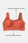 Zivame Double Layered Non Wired Full Coverage Bralette - Burnt Ochre — thumbnail 7